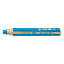 Stabilo Woody 3 in 1 Multi-Talented Jumbo Pencils - Cyan Blue - Single - 880/450