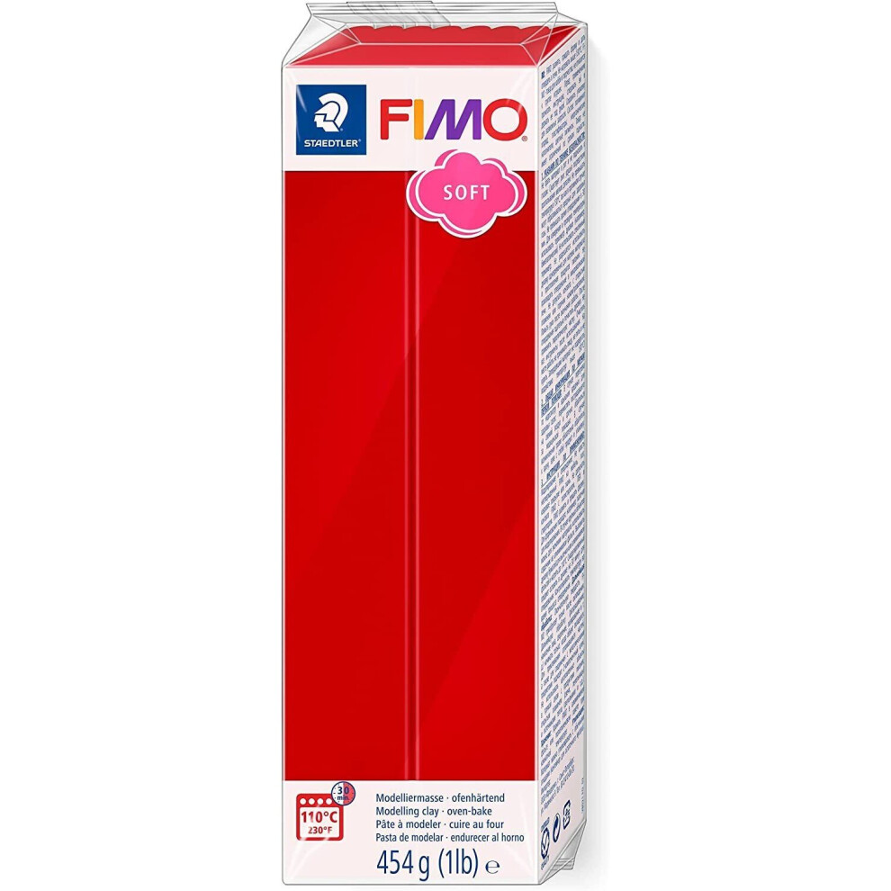 FIMO Soft 454g Polymer Modelling Oven Cake Clay - Christmas Red