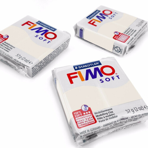 Staedtler FIMO Soft Polymer Oven Modelling Clay - 57g - Set of 3 - White