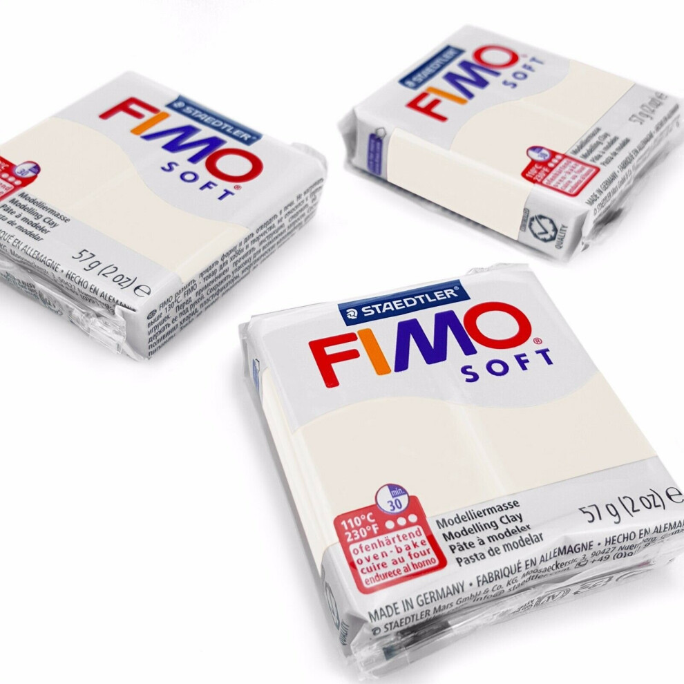 FIMO Soft Polymer Oven Modelling Clay - 57g - Set of 3 - White