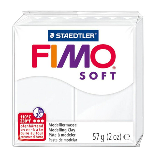 Staedtler FIMO Soft Polymer Oven Modelling Clay - 57g - Set of 3 - White 1