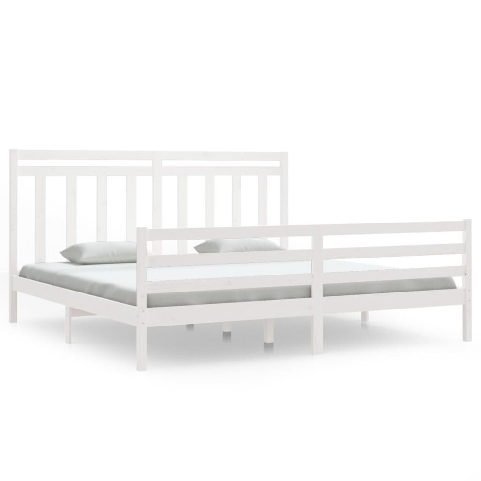 (white, 200 x 200 cm) vidaXL Solid Wood Bed Frame Bedroom Bedstead Bed Base Multi Colours/Sizes