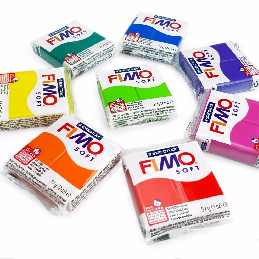 FIMO Soft Polymer Oven Modelling Clay - 57g - Set of 8 - Rainbow Colours