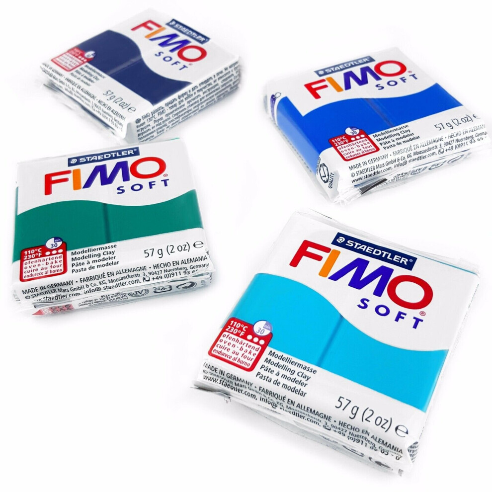 FIMO Soft Polymer Oven Modelling Clay - 57g - Set of 4 - Ocean Colours