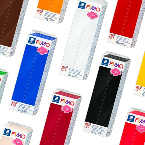 Staedtler Pâte polymère - Fimo - Soft - 454g - Rouge Noël n2 - Facile à manipuler 1