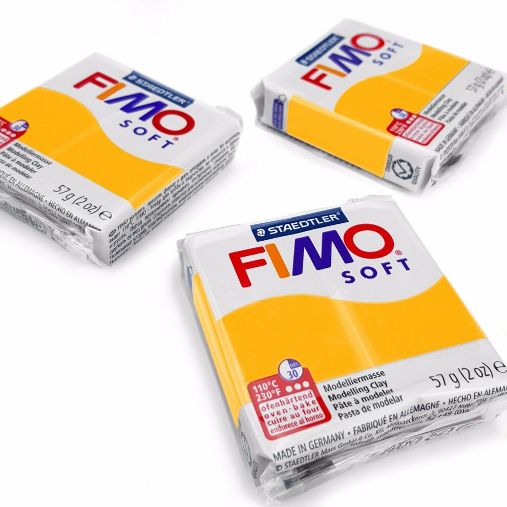FIMO Soft Polymer Oven Modelling Clay - 57g - Set of 3 - Sunflower