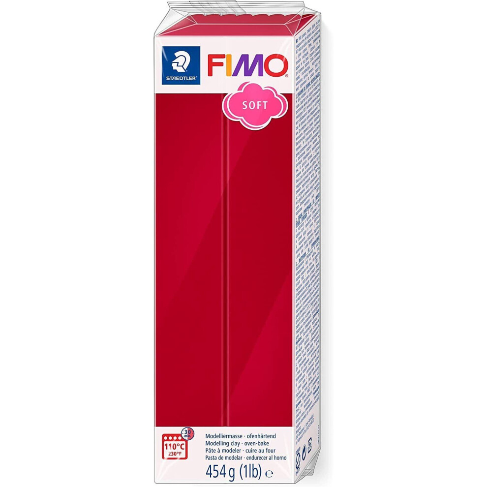 FIMO Soft 454g Polymer Modelling Oven Cake Clay - Cherry Red