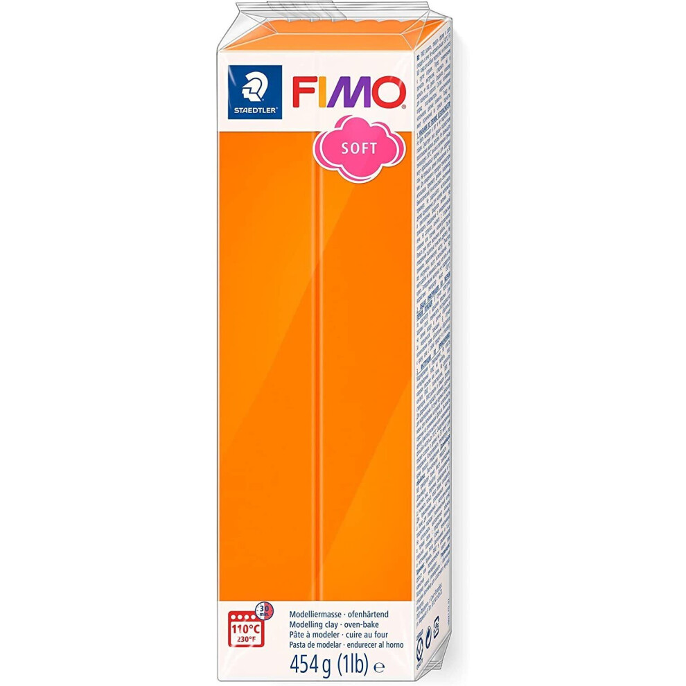 FIMO Soft 454g Polymer Modelling Oven Take Clay - Tangerine