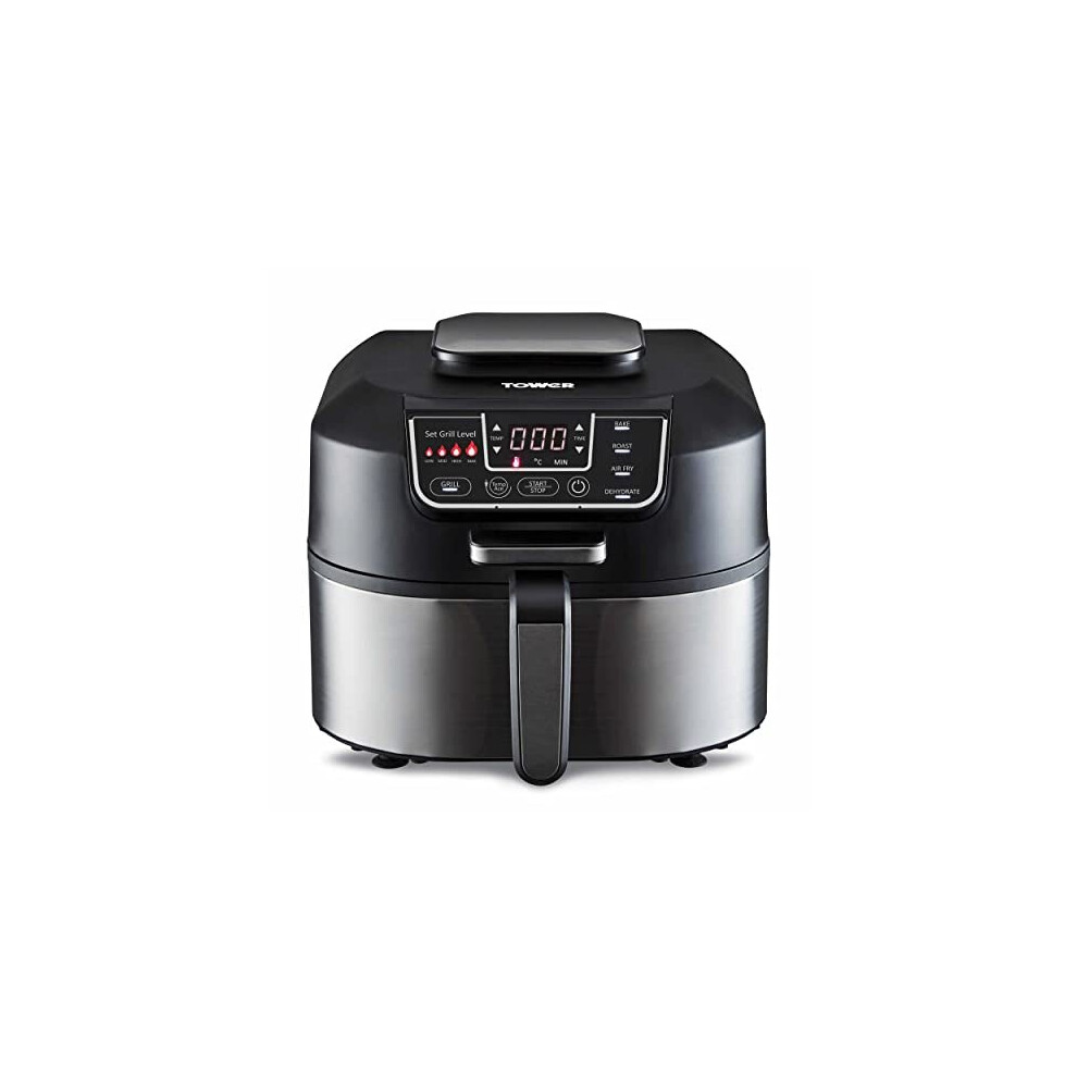 Tower T17086 Vortx 5 In 1 Air Fryer And Grill With Crisper, 5.6L, Black