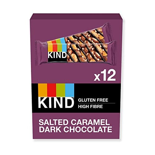 KIND Bars, Healthy Gluten Free & Low Calorie Snack Bars, Salted Caramel Dark Chocolate, 12 Bars