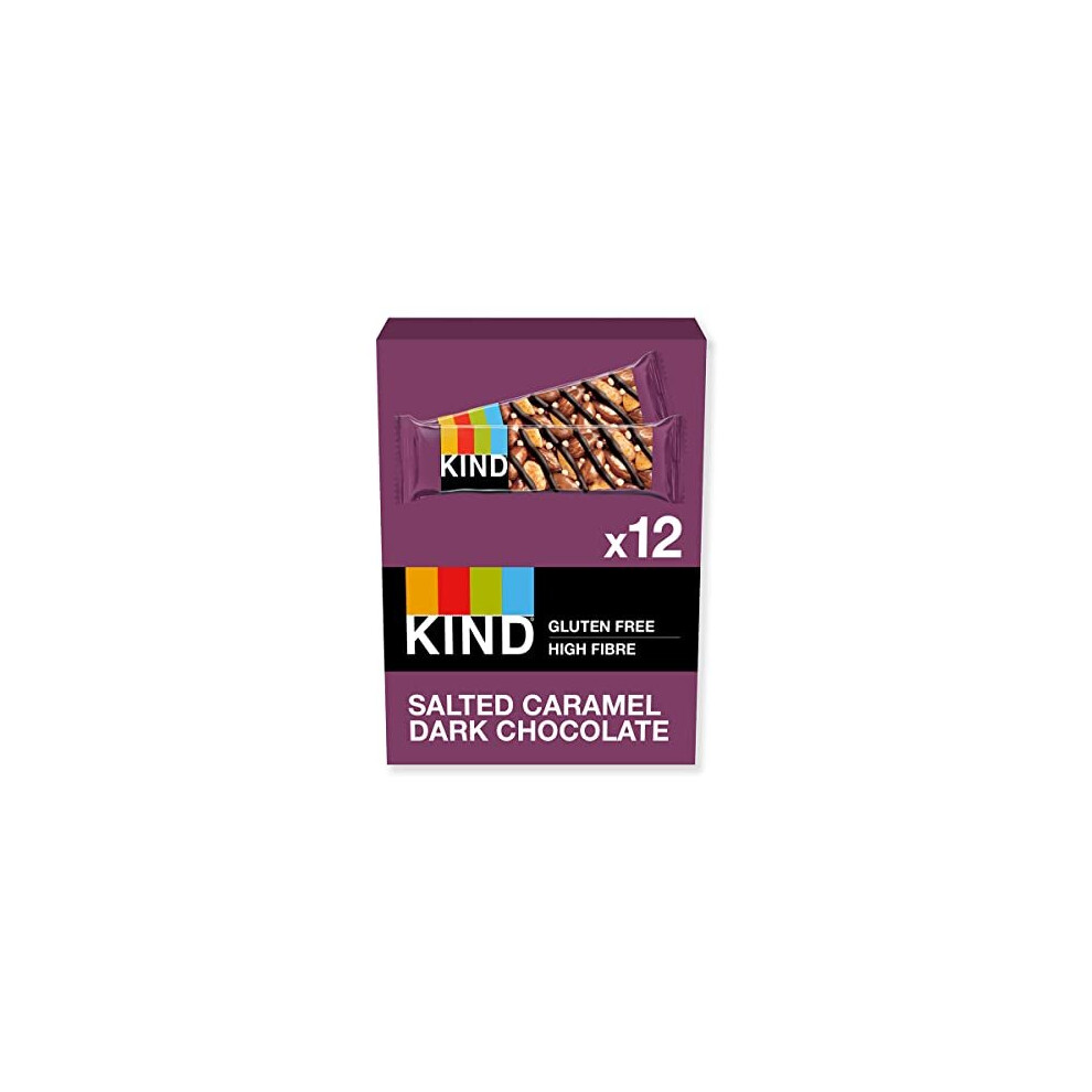 KIND Bars, Healthy Gluten Free & Low Calorie Snack Bars, Salted Caramel Dark Chocolate, 12 Bars