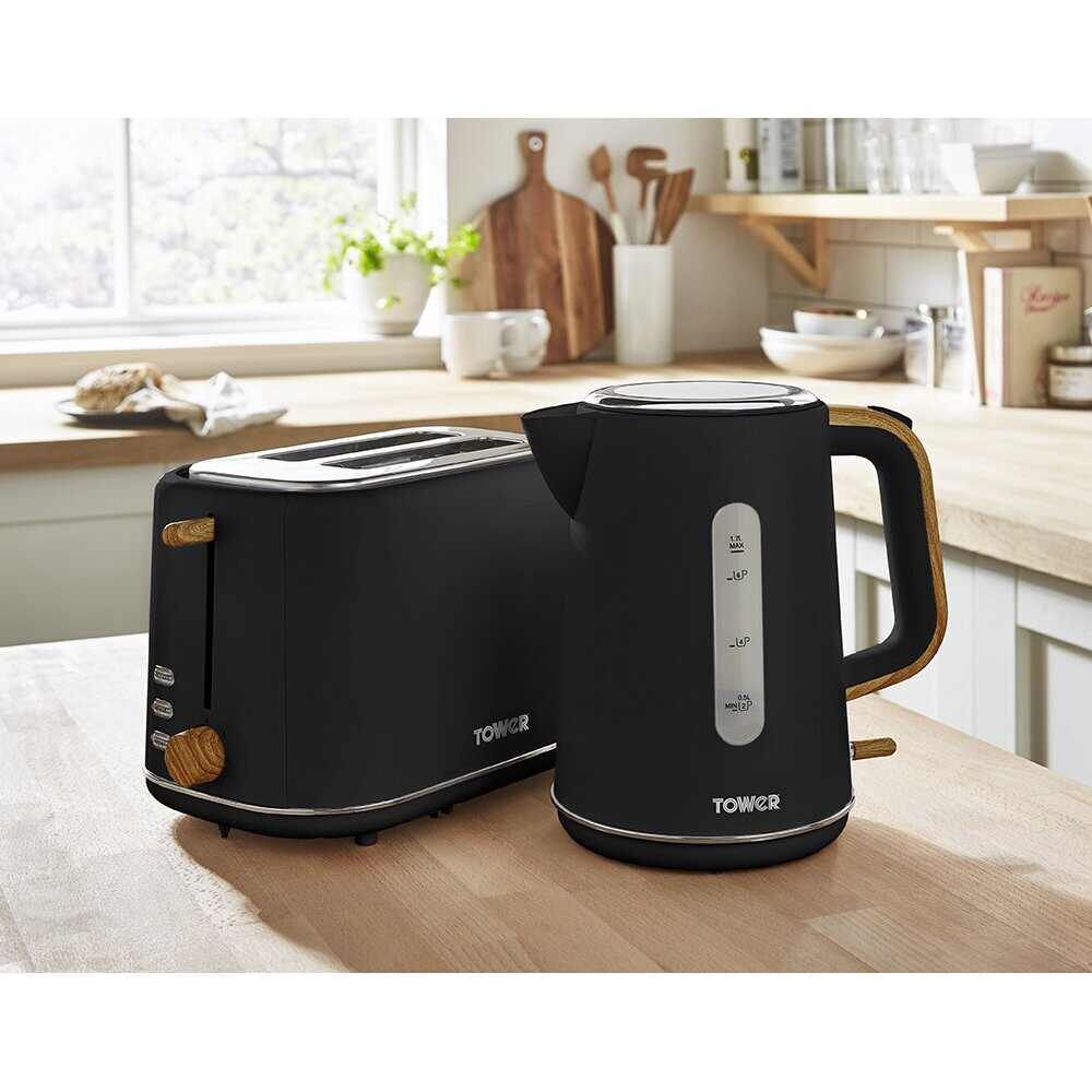 Tower Scandi Black Kettle & 2 Slice Toaster Scandinavian Design on OnBuy