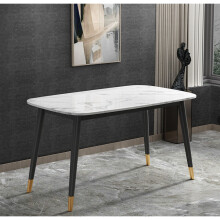 (One Table only) Premium Marble White Table Set with Leather Chairs