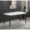 (One Table only) Premium Marble White Table Set with Leather Chairs 1