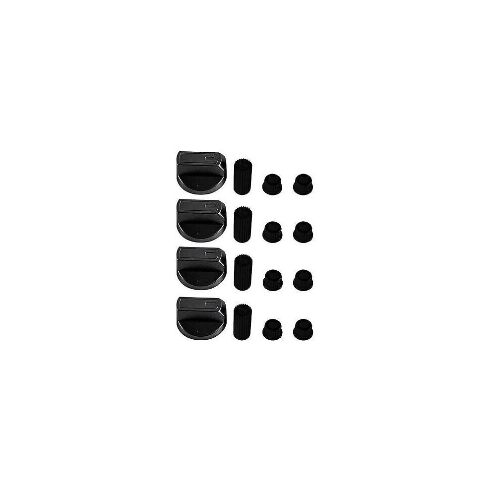 4 X Universal INDESIT Cooker/Oven/Grill Control Knob And Adaptors BLACK