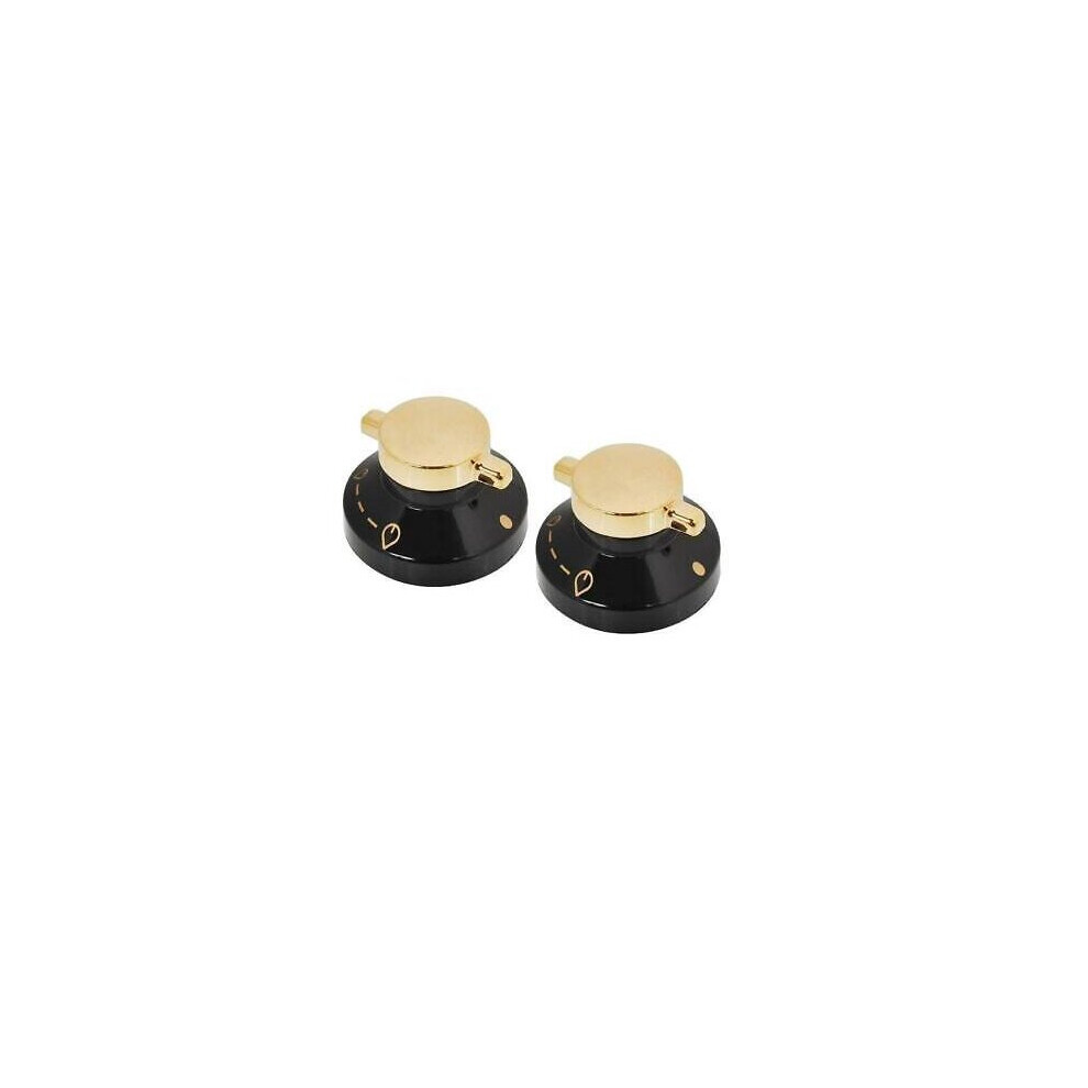 Gold Black Switch Gas Flame Burner Knobs for BELLING G50GL Oven Hob Cooker x 2