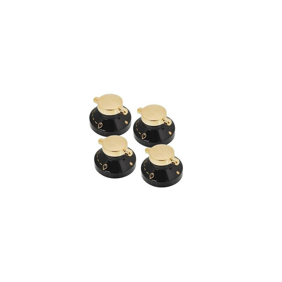 Stoves Switch Gas Flame Burner Knobs For Oven Hob Cooker X 4 Gold/Black