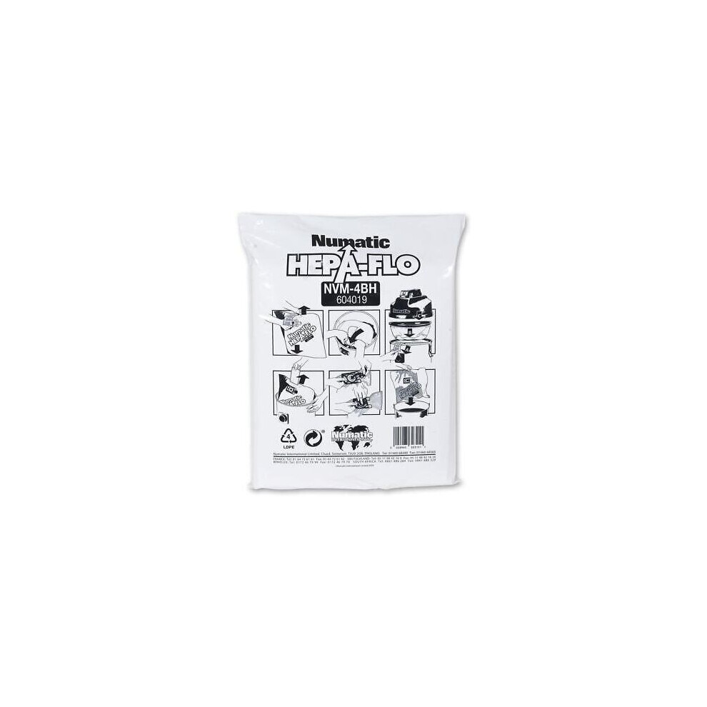 HEPA FLOW Numatic COMMERCIAL NVM-4BH 604019 Vacuum / Hoover Bags in Pack of 10