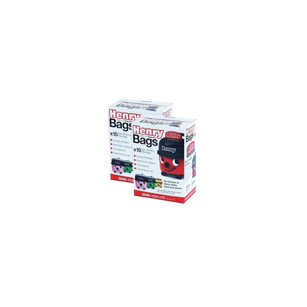 Numatic 20 X Henry Hoover Bags Vacuum Nvm-1Ch Nvm1c Nvm1ch Nvm 1Ch Nvm1b 604015