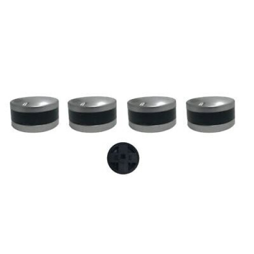 4 x HOWDENS LAMONA Oven Hob Control Knob Silver Switch LAM3200 LAM3207 LAM3300