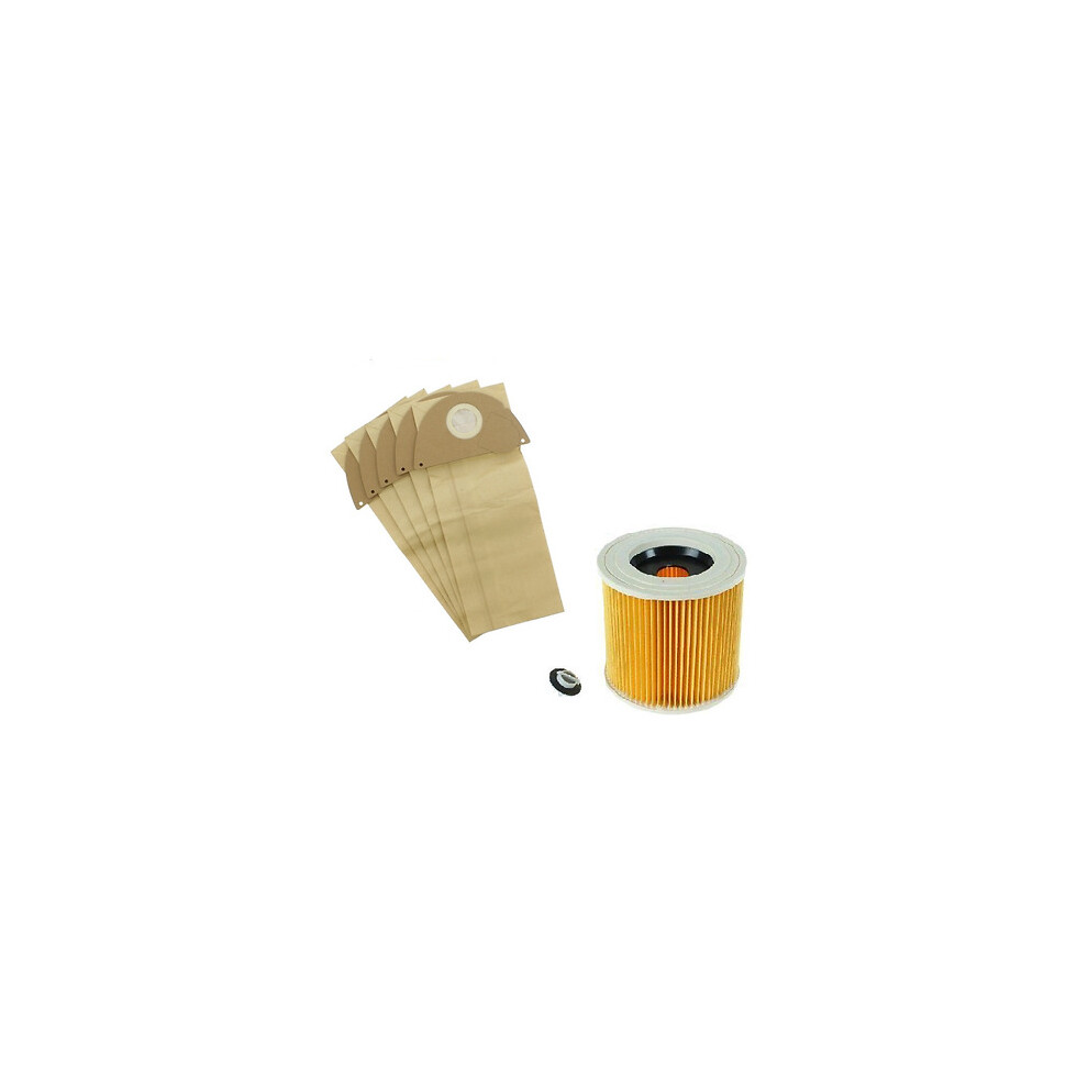 Wet & Dry Cartridge Filter + Dust Bags For Karcher K2111 , K2301 ,K4000TE
