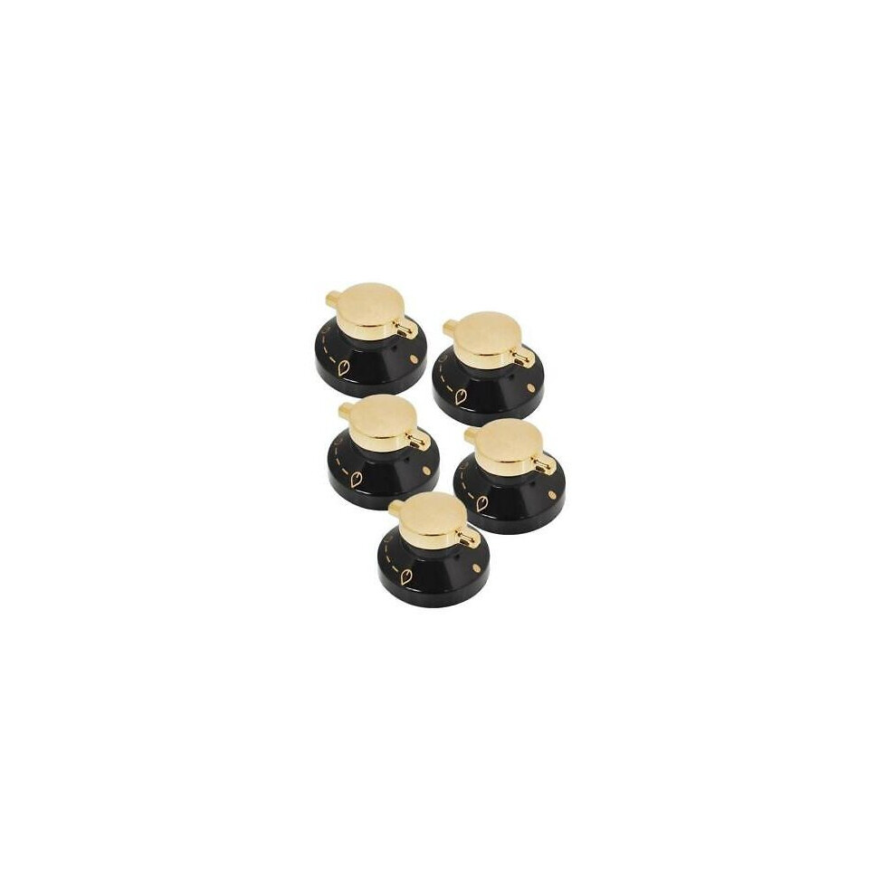 Stoves Switch Gas Flame Burner Knobs For Oven Hob Cooker X 5 Gold/Black