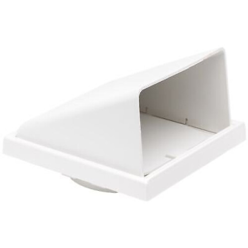 White Tumble Dryer Wall Air Vent Cowled Hood Outlet Non Return Flap 4