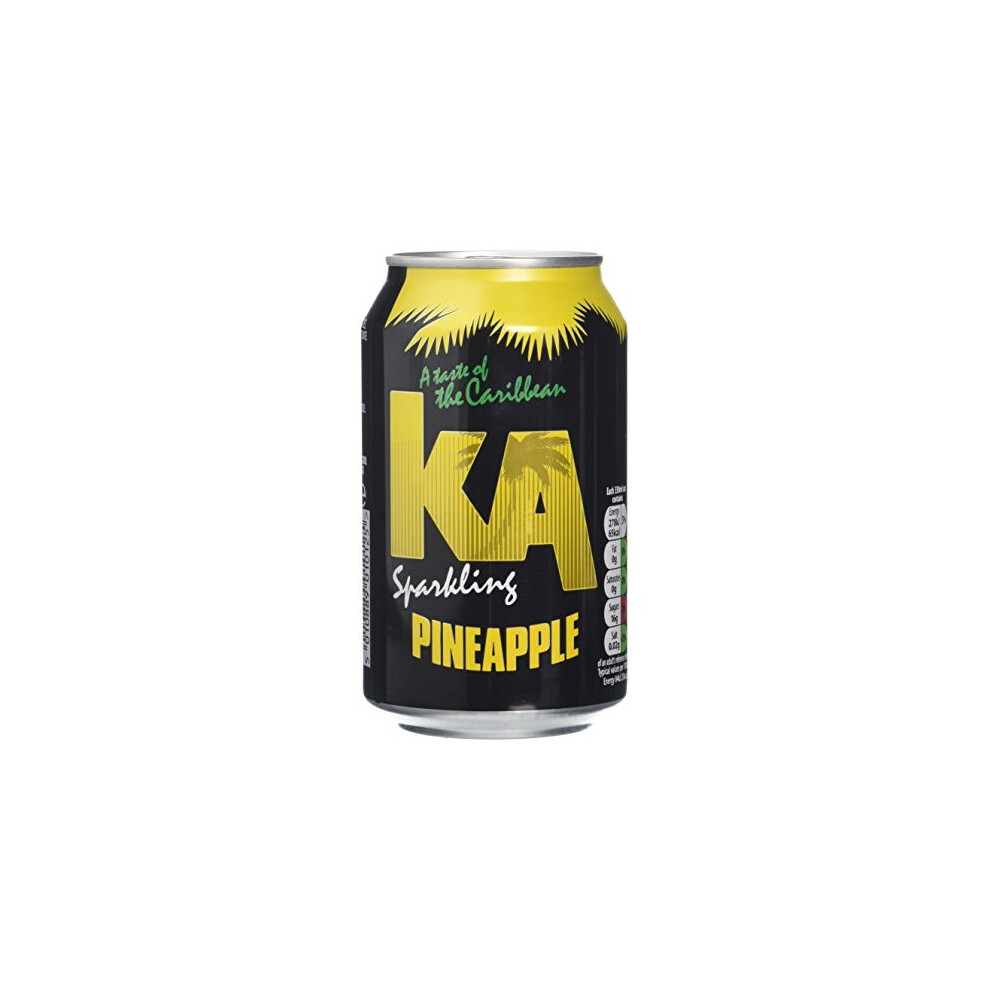 KA Sparkling Pineapple | 24 x 330ml Cans | Based on Original Jamaican Soft Drink Recipes | A Taste of the Caribbean