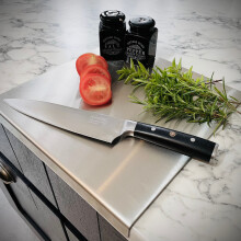 (600mm Wide x 400mm Deep) Stainless Steel Folded Edge Worktop Saver Chopping Board