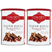 Chloe's Hazelnut & Cocoa Wafer Rolls - Pack of 2 X 400G