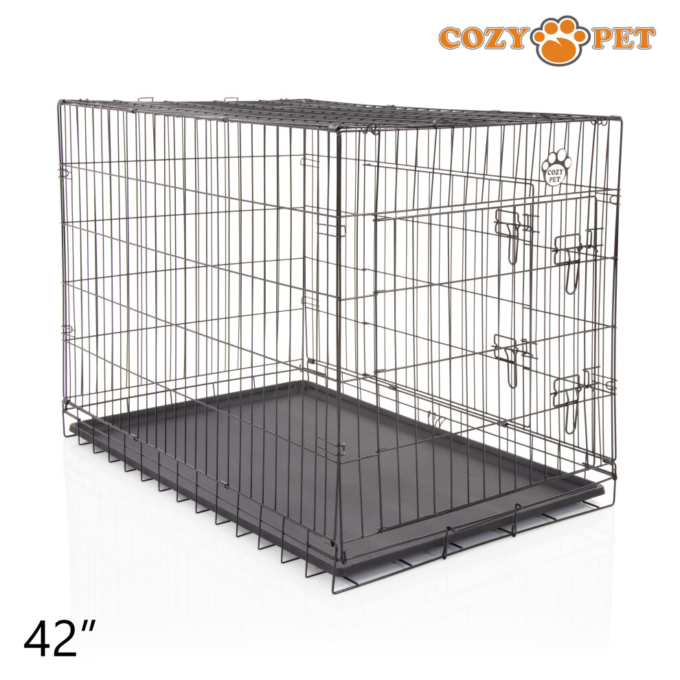 Dog Cage 42" by Cozy Pet Puppy Crate Pen Metal Cage Black DCP42B