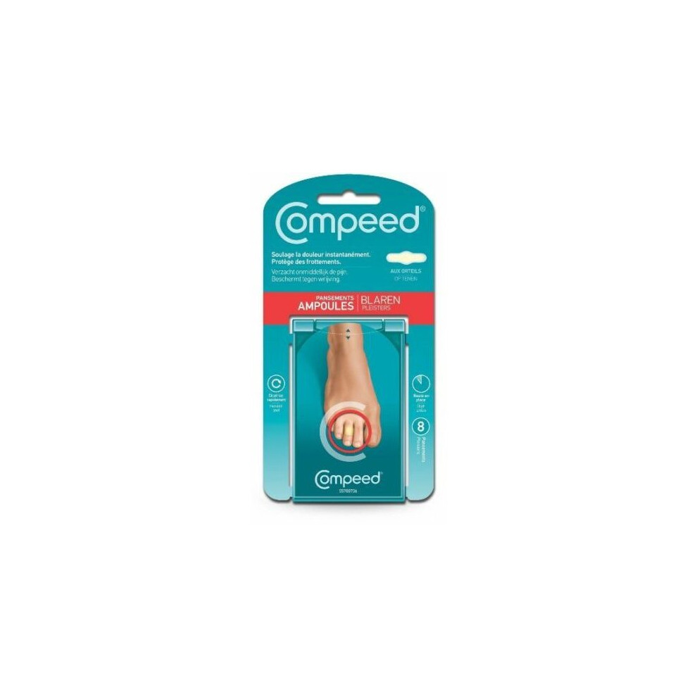 Compeed Blister On Toes 8 Pc Instant Pain Relief Waterproof Plasters