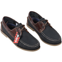 (UK 6 / EU 40) Mens Moccasin Boat Deck Driving Shoe Leather Casual Loafer Lace up