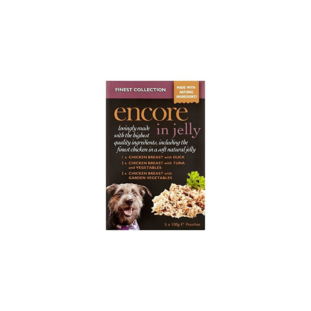 Encore Dog Jelly Pouch Finest Collection Multipack (5x100g) (Pack of 4)