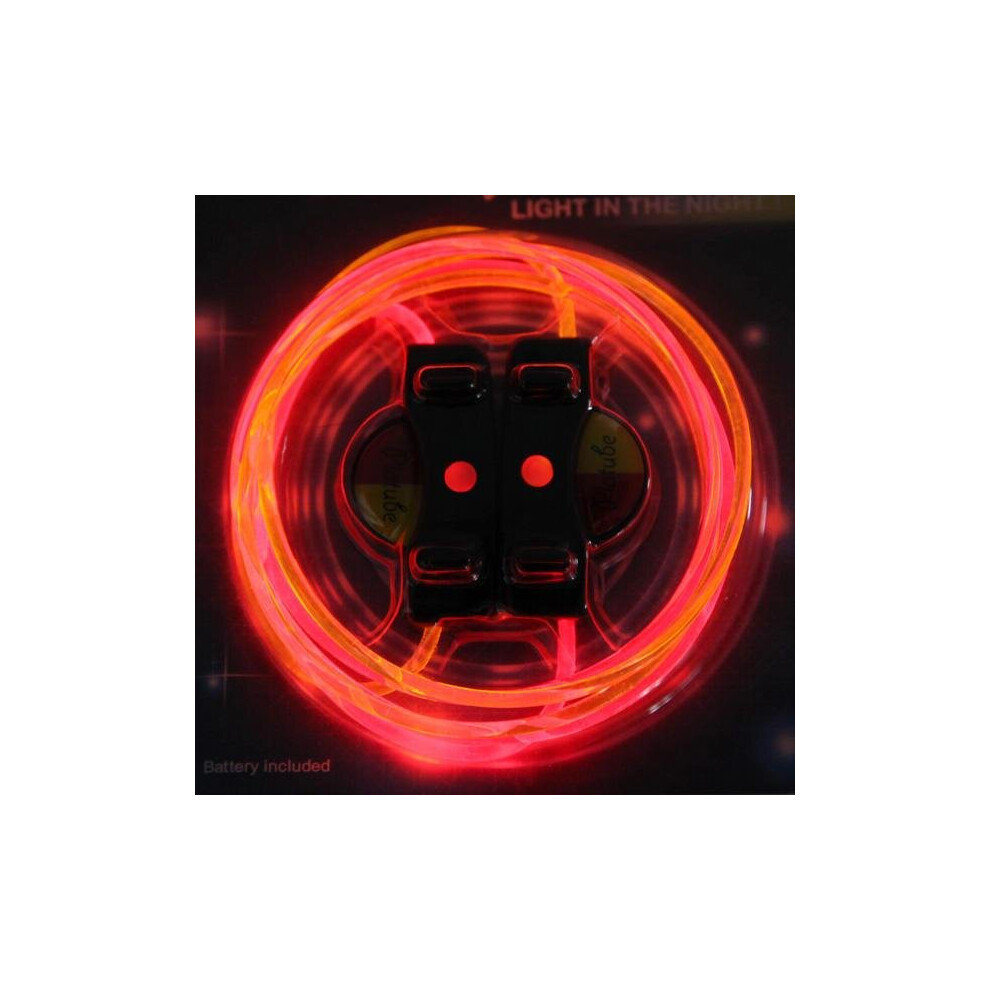 (Red & Yellow) 1 Pair Cool 19 Color For Pick LED Flashlight Up Glow Shoelaces Party Decoration Toys
