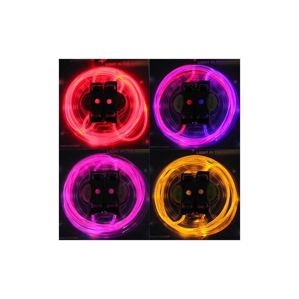 (Yellow) 1 Pair Cool 19 Color For Pick LED Flashlight Up Glow Shoelaces Party Decoration Toys