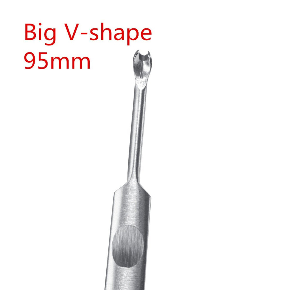 (Big V-shape 95mm) 95/113/116/118mm V/U-shaped Silver Stainless Steel Hand Make Leather Trencher Slotting Tools Kit