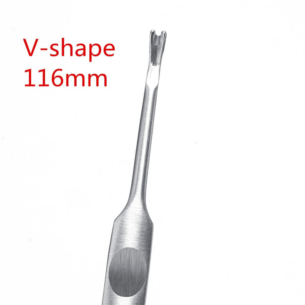 (V-shape 116mm) 95/113/116/118mm V/U-shaped Silver Stainless Steel Hand Make Leather Trencher Slotting Tools Kit