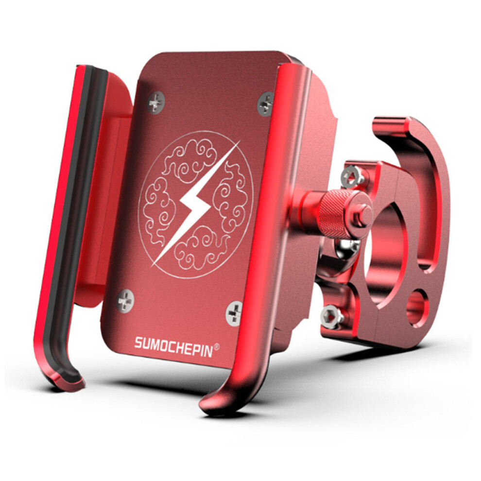 (Red) Aluminum Alloy Bike Motorcycle Phone Holder 360 Degree Rotation Red 3654657491246