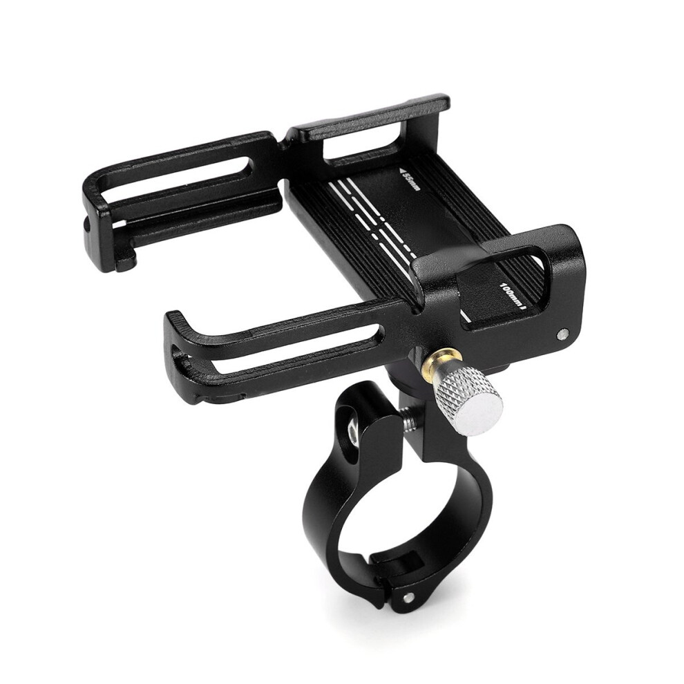 (Black) 360 Aluminum Motorcycle MTB Bicycle Bike Handlebar Phone Holder Phone Mount GPS Holder