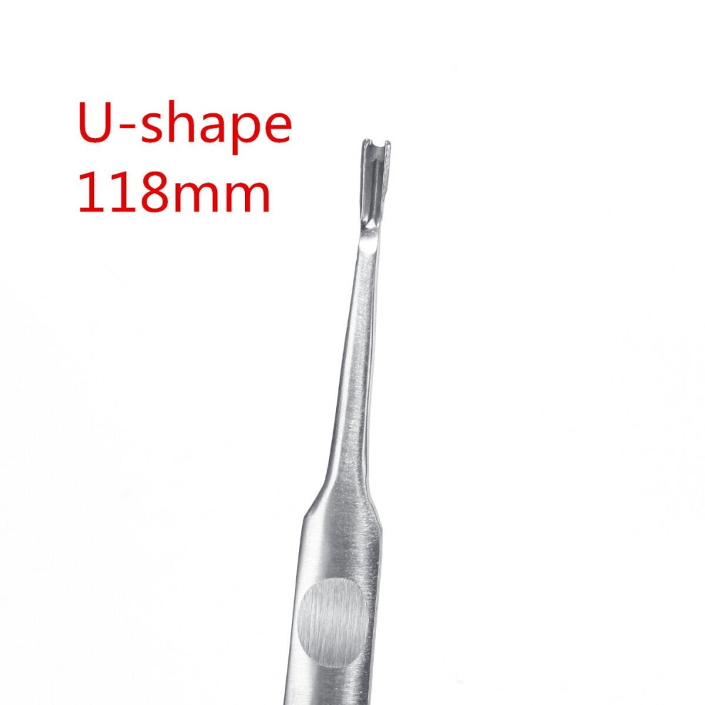 (U-shape 118mm) 95/113/116/118mm V/U-shaped Silver Stainless Steel Hand Make Leather Trencher Slotting Tools Kit