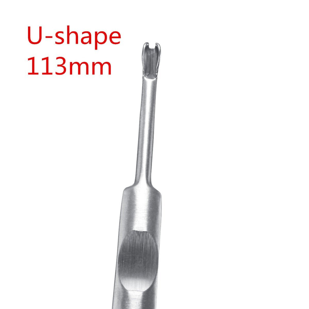 (U-shape 113mm) 95/113/116/118mm V/U-shaped Silver Stainless Steel Hand Make Leather Trencher Slotting Tools Kit