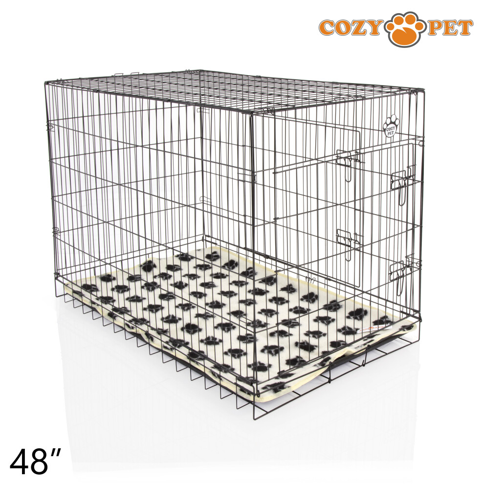 Cozy Pet Dog Cage 48'' By Puppy Crate Pen Inc Vet Bed Dcp48b + Vb48c Black