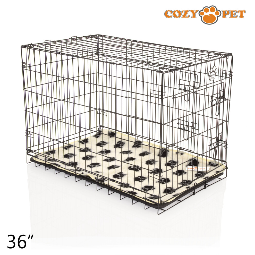 Cozy Pet Dog Cage 36'' By Puppy Crate Pen Inc Vet Bed Dcp36b + Vb36c Black