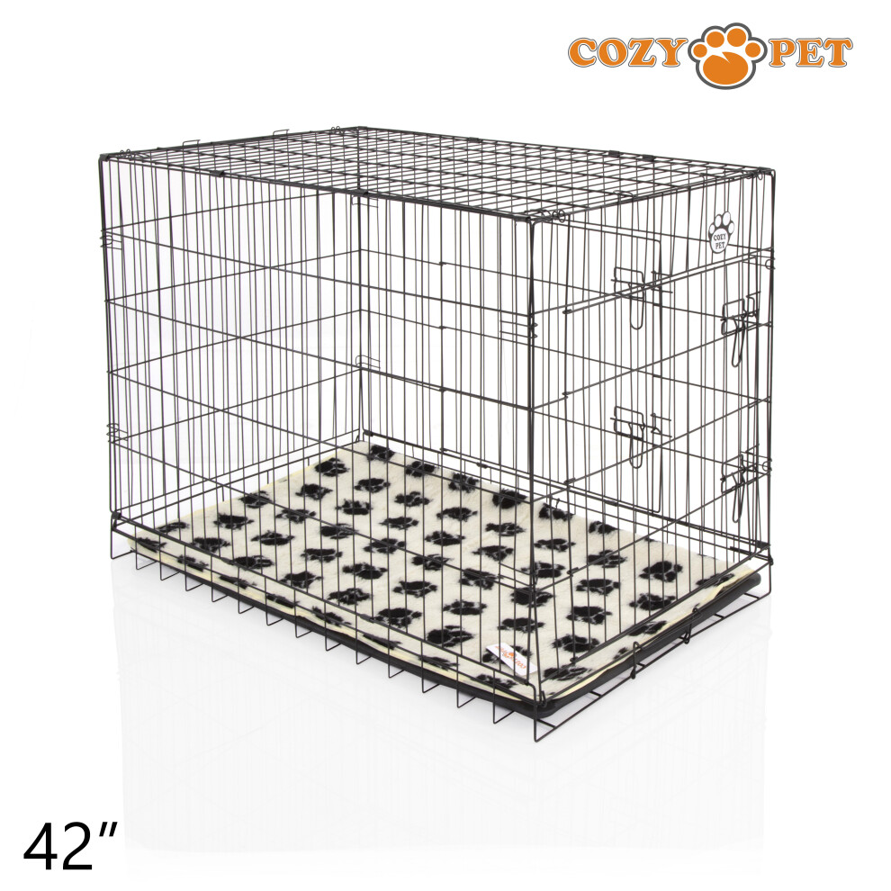 Cozy Pet Dog Cage 42'' By Puppy Crate Pen Inc Vet Bed Dcp42b + Vb42c Black