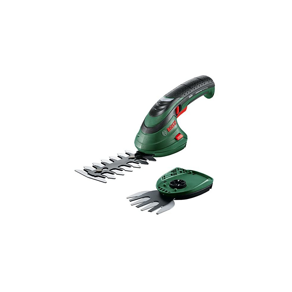Bosch Cordless Edging Shear Set Isio (3.6 V, Blade Length: 12 Cm, Tooth Spacing: 8 Mm, In Soft Bag Packaging)