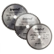 Trend TRECSB250P3 CraftPro Table Saw Blade 250 x 30mm x 48T/60T/84T (Pack 3)
