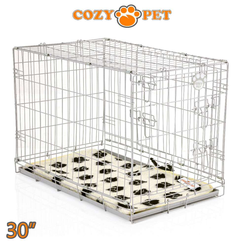 Dog Cage 30'' Grey by Cozy Pet Puppy Crate Inc Vet Bed DC30G + VB30C