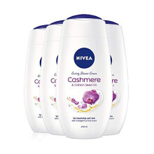NIVEA Shower Cream Indulgent Moisture Cashmere Pack of 4 (4 x 250ml), Luxurious Body Cream + Cashmere Extract, Moisturising Shower Body Lotion, Skin