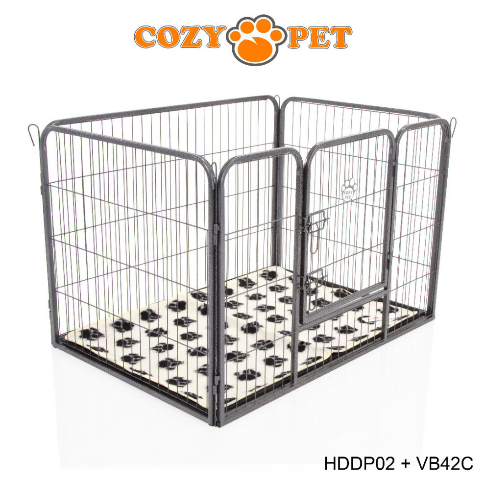 Heavy Duty Cozy Pet Puppy Playpen Run Crate Pen 70cm High Dog Cage - ABS Floor HDDP02 + VB42C